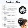 48 Pieces Crystal Wedding Hair Pins Rhinestone Flower Hair Clips Accessories Barrettes Bobby Pins U Shaped Hair Clips for Brides Bridesmaid Women and