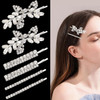 BOYIVI 6 Pieces Rhinestone Bridal Hair Clip, Leaf Wedding Hairpin Bride Crystal Hair Pins Diamond Bobby Pins Jewelry Barrette Hair Accessories for Wo