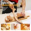 Uibkor Wooden Bread Bow Knife, 16" Serrated Sourdough Cutter, Premium Stainless Steel Serrated Saw Bread Cutter, Bread Slicer, Bagel Slicer Knife for