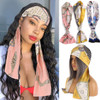 Leeven 3 Pieces Satin Edge Laying Scarf for Lace Wigs Non Slip Printed Headband Scarf for Hair Wrapping At Night 57"x5.5" Silky Wig Grip with Delicat