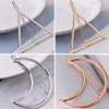 Numblartd 12Pcs Simple Hollow Geometric Metal Barrettes Hair Clip Pins - Women Dainty Gold Silver Alloy Circle Triangle Moon Butterfly Lips Hairpin f