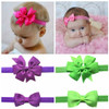 2pc/Set Baby Girls Grosgrain Ribbon Hairband Set Ribbon Bows Hair Tie Headband JB10 (1-Black)