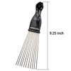 Luxxii (2 Pack) 9" Black Fist Metal Afro Pick Lift Hair Comb Detangle Wig Braid Hair Man Styling Comb