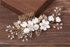Hair Side Combs Bride Wedding Hair Comb Flowers Pearl Bridesmaids Hair Piece Accessories Vintage Bridal Hair Clips for Women and Girls (White)