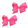 3 Inch Grosgrain Bow for Little Girls- Set of 2 (Pink)