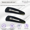 French Amie Clic Clac Pair of Large Black Handmade Cellulose Snap Hair Pin Clip