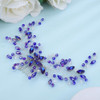 Teyglen Flower Wedding Hair Comb Bridal Blue Rhinestone Hair Comb Headband Wedding Hair Accessories Flower Headpiece Bridal Crystal Hair Piece for Wo