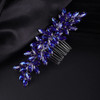 Jumwrit Bride Wedding Hair Comb Rhinestone Bridal Hair Comb Wedding Headpiece Handmade Hair Accessories for Bridesmaid Women Girls(Blue)