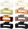 laxizar Hair Claw Clips 8 PCS 4.1 Inch Barrettes Rectangle Shape Clips Fashion Hair Clips