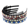 Yeshan Teeth Comb Headbands For Women with Rhinestone and Crystal beaded Plastic Hairband,Pack of 4