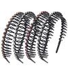 Yeshan Rhinestone and Crystal Headbands For Women with Teeth Comb, Non-slip Hard Plastic Headbands In Wave shape,Pack of 4