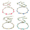 Whaline 4 Pcs Flower Crown Floral Wreath Headband Floral Garland Headbands Bohemian Style Headdress for Wedding Bride Bridal Headwear Party Festivals