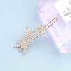 Andelaisi Vintage Crystal Star Hair Clip Gold Crystal Wedding Hair Barrettes Vintage Cz Star Hairpin Barrette Sparkly Cz Hair Pins Hairclip Decorativ