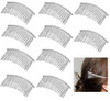 Hair Combs,10 pieces 20 Teeth Fancy DIY Metal Wire Hair Clip Combs Metal Wire Twist Bridal Wedding Veil Combs for Women Bridal (Silver)