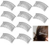 Hair Combs,10 pieces 20 Teeth Fancy DIY Metal Wire Hair Clip Combs Metal Wire Twist Bridal Wedding Veil Combs for Women Bridal (Silver)