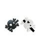 Halloween Skull Hair Clips Skeleton Hair Barrettes Clips Halloween Goth Hair Pin BHWH03 (White-Black)
