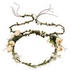 YISSION Beige Flower Crown floral Wreath Headband Flower Women Girl Headpiece Hair Accessories for Wedding Photo Shoot Festivals