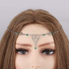 Aularso Boho Head Chain Silver Forehead Chain Irish Knot Hair Chain Crystal Headpieces Jewelry Hollow Headband Halloween Hair Accessories for Women a