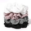 Silk Satin Scrunchies Women Hair Ties - Ivyu Big Scrunchy Ponytail Holder No Crease Hair Bands Soft Elastic No Hurt Your Hair for Vsco Girl Women Whi
