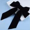 Andelaisi Vintage Black Velvet Bow Hair Clips Long Tail Satin Hairclips Barrettes Velvet Ribbon Hair Clip Barrette French Bowknot Hairclip Headwear W