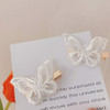Ruwado 6 Pcs Butterfly Hair Clips Lace White Soft 3D Metal Cute Hair Accessories Alligator Clips Pins for Women Girls Wedding Theme Parties Favor Dec