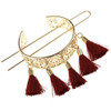 2 Pcs Vintage Hair Stick Alloy Hair Cuff Hair Bun Cage Hair Pin Ponytail Holder Hair Accessories with Tassel Pendants for Women and Girls