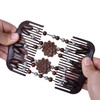 LOVEF Women Magic Hair Combs Wood Beaded Stretch Double Side Combs Clips Bun Maker Hair Accessories (Coffee)