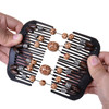 LOVEF Women Magic Hair Combs Wood Beaded Stretch Double Side Combs Clips Bun Maker Hair Accessories (Coffee 1)