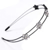 1Pc Fashion Bridal Rhinestone Crystal Headband Flower Double Layer Metal Hairband Headdress Hair Accessories for Women Girls Hair Decorative