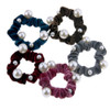 10 Pcs Artificial Pearl Hair Scrunchies Velvet Pearls Elastic Hair Bands Scrunchy Hair Ties Ropes Scrunchie Ponytail Holder for Women Girls Ladies Ha