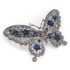 AKOAK Amazing Fashion Butterfly Hairpin Blue Crystal Headwear Barrette Hair Clip Headwear Accessories Jewelry