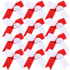 Cheerleading Bow Jumbo Cheer Bows 12 Pcs 7 Inch Ponytail Holder Cheerleader Bows Hair Tie (Red/White)