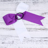 Cheerleading Bow Jumbo Cheer Bows 12 Pcs 7 Inch Ponytail Holder Cheerleader Bows Hair Tie (Purple/White)