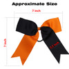 Cheerleading Bow Jumbo Cheer Bows 12 Pcs 7 Inch Ponytail Holder Cheerleader Bows Hair Tie (Orange/Black)