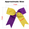 Cheerleading Bow Jumbo Cheer Bows 12 Pcs 7 Inch Ponytail Holder Cheerleader Bows Hair Tie (Yellow/Purple)