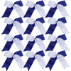 Cheerleading Bow Jumbo Cheer Bows 12 Pcs 7 Inch Ponytail Holder Cheerleader Bows Hair Tie (Royal Blue/White)