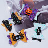 Haakong 8Pcs Halloween Hair Accessories Headdress Halloween Glitter Bows Spider Hair Clip Pumpkin Hair Bow Ghost Hair Barrette Glitter Hair Clip Girl