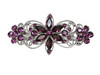 Faship Gorgeous Purple Rhinestone Crystal Flora Hair Barrette Clip
