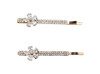 Faship A Pair Of Clear Crystal Floral Hair Clips 2 Pcs Pins