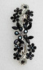 Faship Gorgeous Black Crystal Flower hair Barrette
