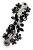 Faship Gorgeous Black Crystal Flower hair Barrette