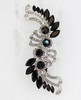 Faship Gorgeous Black Crystal Flower hair Barrette Clip