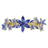 Faship Gorgeous Blue Rhinestone Crystal Floral Hair Barrette Clip