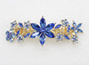 Faship Gorgeous Blue Rhinestone Crystal Floral Hair Barrette Clip