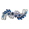 Faship Gorgeous Navy Blue Crystal Flower Barrette Clip