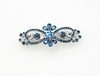 Faship Gorgeous Navy Blue Rhinestone Crystal Floral Hair Barrette Clip