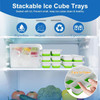 56-Cube Ice Cube Trays for Freezer with Lids, 4 Pack Stackable Silicone Ice Trays, Easy Release BPA Free Ice Trays for Freezer, Covered Ice Molds for