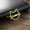Yheakne Cat Hair Clip Barrette Gold Hair Barrette Pin Animal Hair Barrette Clips Decorative Hair Accessories for Women and Girls Cat Lover Gifts (Gol