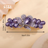 Aimimier Bridal Crystal Flower Hair Clip Sparkling Rhinestone Barrettes for Bun Fashion Hair Styling Accessories for Women (Purple)