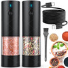 2Pack Electric Salt and Pepper Grinder Set USB Rechargeable with Warm LED Light, Adjustable Coarseness Lidaop Large Capacity Automatic Salt Pepper Mi